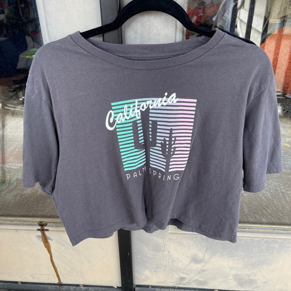 CROP TOP - gray california tee